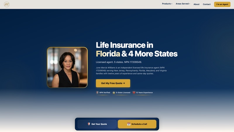 Screenshot of junelifeinsurance.com
